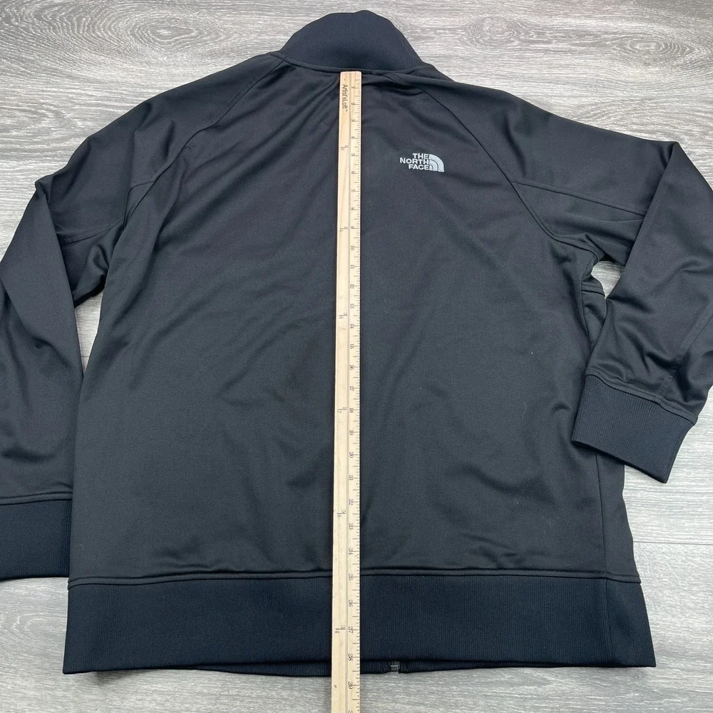 North Face Jacket Mens XL Black Tech Full Zip Fleece Cadet Collar Zip Pockets